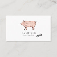 Carte de visite de cochon de bouchon vintage Sketc