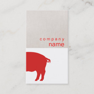 Carte de visite de cochon rouge