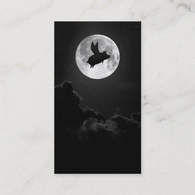 carte de visite de cochon volant nocturne (Devant)