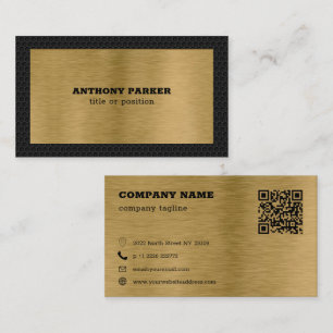 Carte de visite de code QR Arrière - plan Black Me
