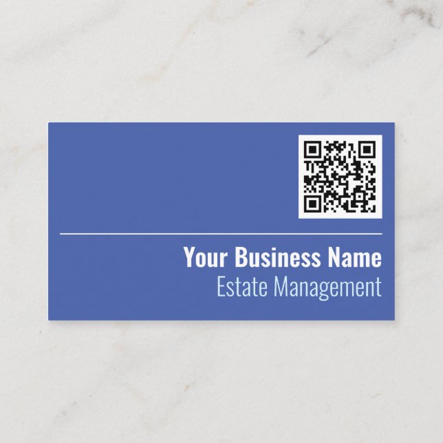 Carte de visite de code QR de gestion des biens (Dos)