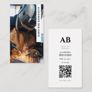 Carte de visite de code QR de la photo de soudure
