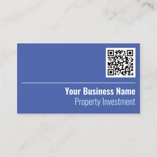 Carte de visite de code QR de placement immobilier (Dos)