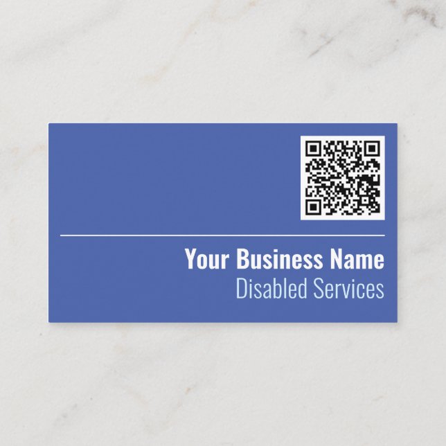 Carte de visite de code QR des services désactivés (Dos)