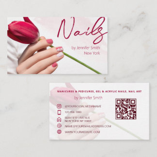 Carte de visite de code QR du Salon Nail