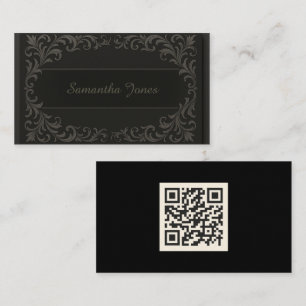 Carte de visite de code QR élégant noir