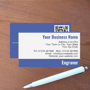 Carte de visite de code QR gravé