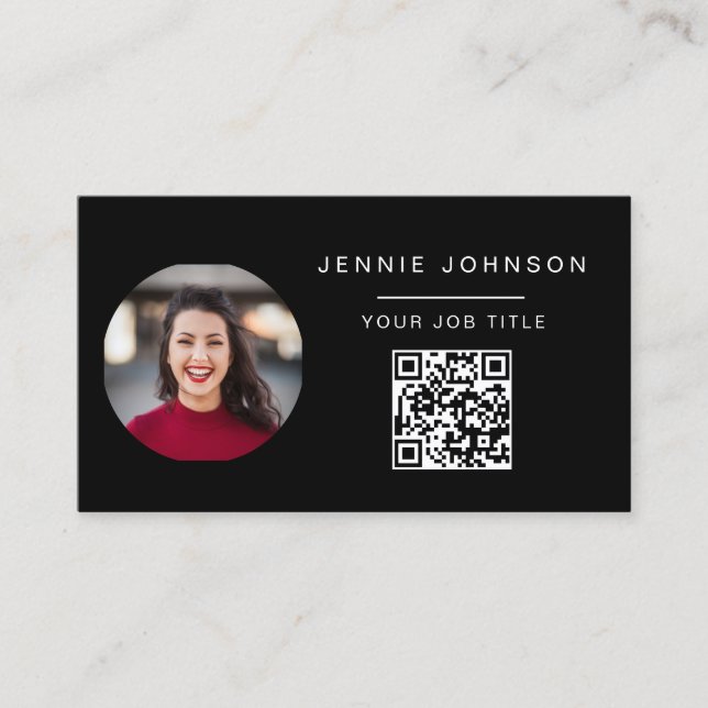 Carte de visite de CODE QR minimal photo moderne n (Devant)