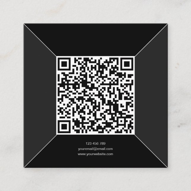 Carte de visite de code QR moderne, personnel simp (Devant)