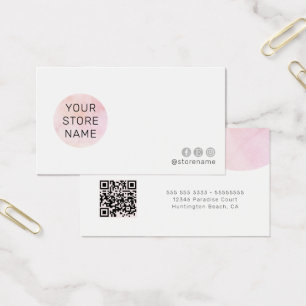 Carte de visite de code QR simple rose