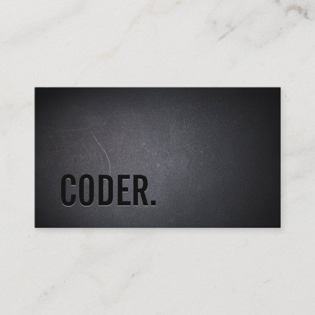Carte de visite de codeur noir professionnel (Devant)