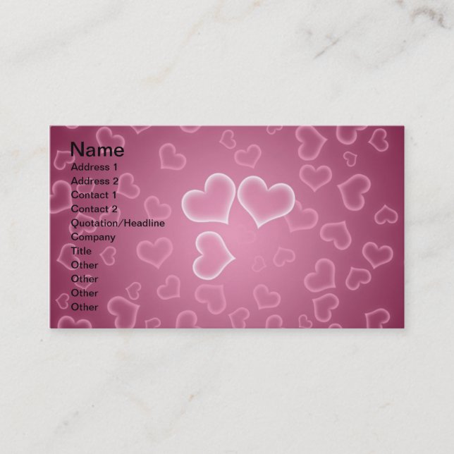 Carte de visite de coeur (Devant)