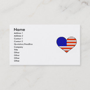 Carte de visite de coeur de drapeau