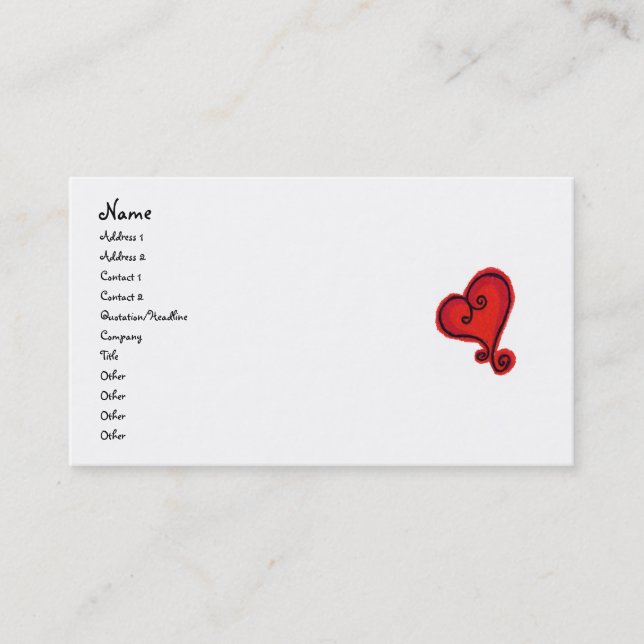 Carte de visite de COEUR de ROULEAU (Devant)