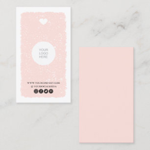 Carte de visite de coeur rose