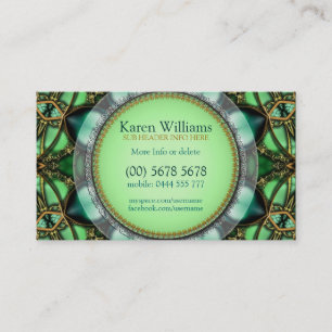 Carte de visite de coeurs de bijou de Forest Green