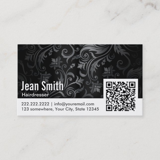 Carte de visite de coiffeur de code de l'ornement (Devant)