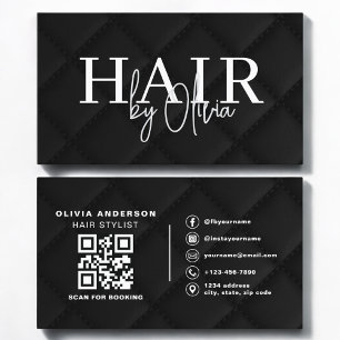 Carte de visite de coiffeur en tissu matelassé noi