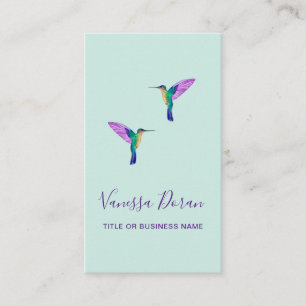 Carte de visite de colibris turquoise