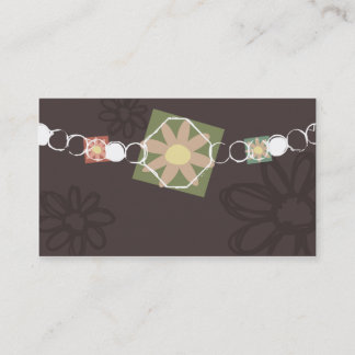 carte de visite de collier de bijoux de fleur