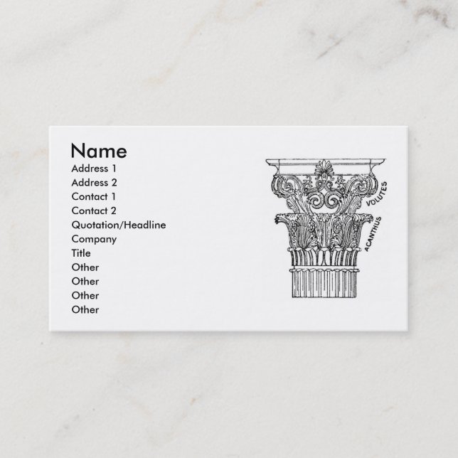 Carte de visite de colonne grecque (Devant)