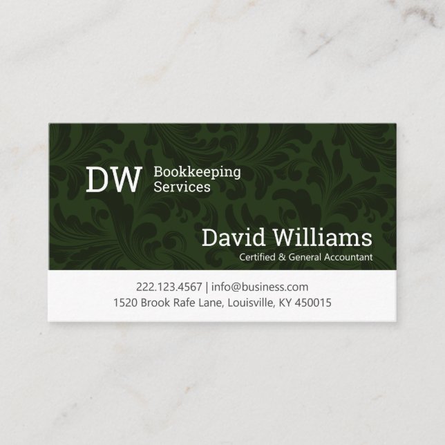 Carte de visite de comptabilité/de comptabilité Da (Devant)