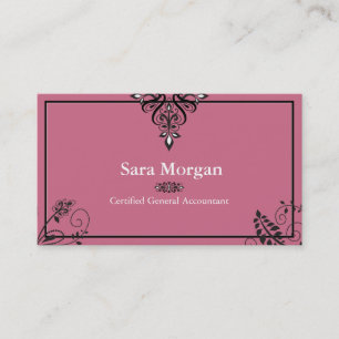 Carte de visite de comptabilité - élégant noir et