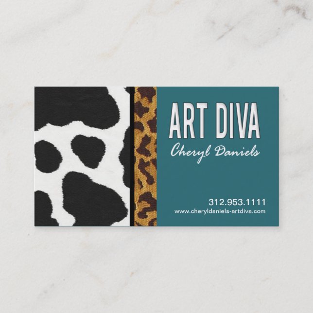 Carte de visite de concepteur de diva d'art (Devant)