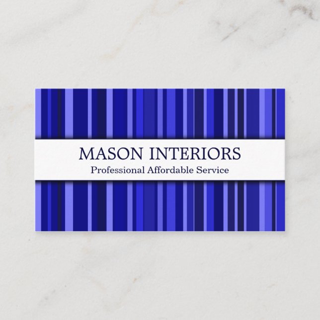 Carte de visite de concepteur d'intérieur bleu pro (Devant)