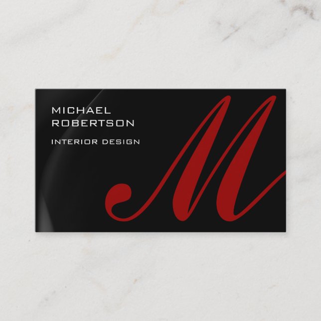 Carte de visite de concepteur d'intérieur de Monog (Devant)