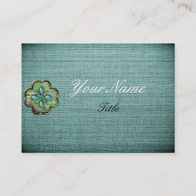 Carte de visite de concepteur turquoise (Devant)
