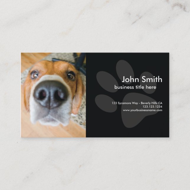 Carte de visite de conception de chien de beagle (Devant)