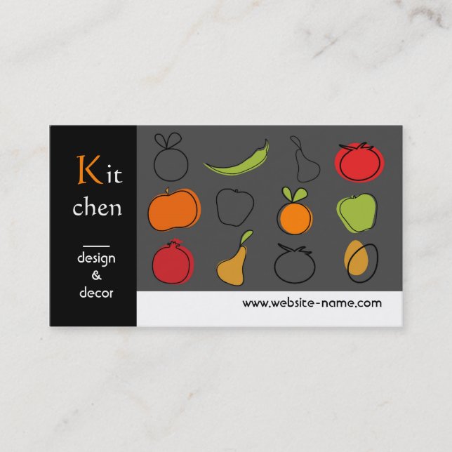 Carte de visite de conception de cuisine (Devant)