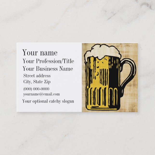 Carte de visite de conception de la bière (Devant)