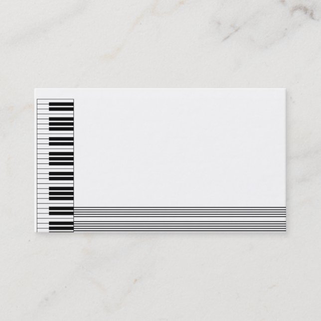 Carte de visite de conception de piano (Devant)