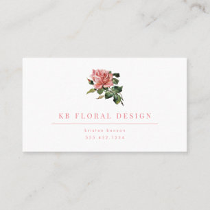 Carte de visite de conception florale de rose de