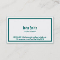 Carte de visite de conception graphique turquoise