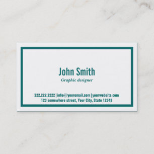 Carte de visite de conception graphique turquoise