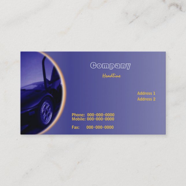Carte de visite de concessionnaire automobile (Devant)