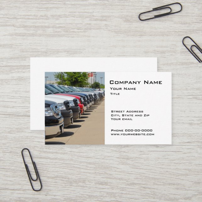 Carte de visite de concessionnaire automobile (Devant/Arrière en situation)