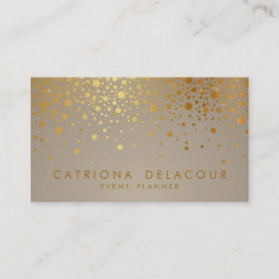 Carte de visite de confettis de feuille d'or de