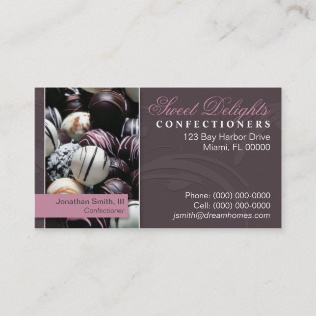 Carte de visite de confiseur (Devant)