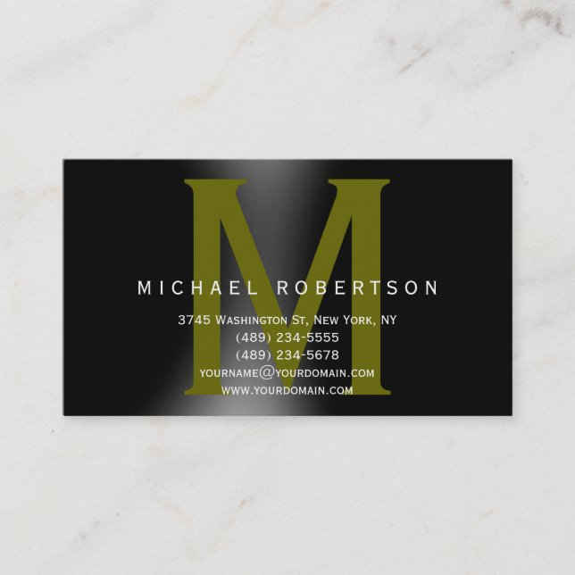 Carte de visite de conseil minimal de monogramme (Devant)