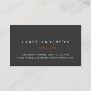 Carte de visite de conseil simple gris minimal