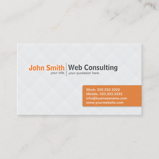 Carte de visite de conseil Web moderne simple (Devant)