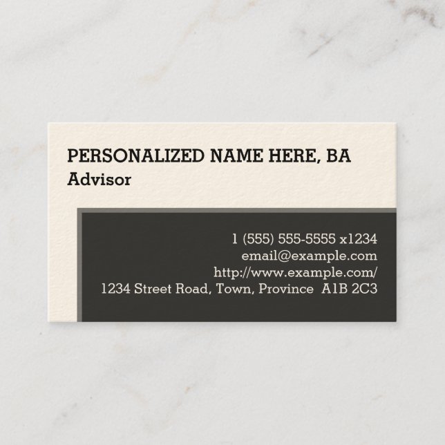 Carte de visite de conseiller professionnel et sim (Devant)
