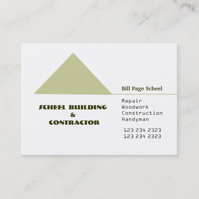 Carte de visite de constructeur de maisons (Devant)