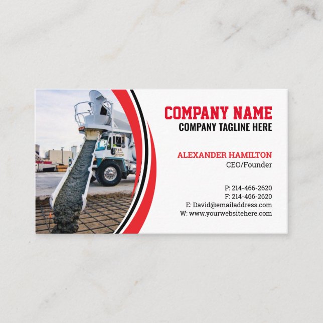 Carte de visite de construction (béton) modifiable (Devant)
