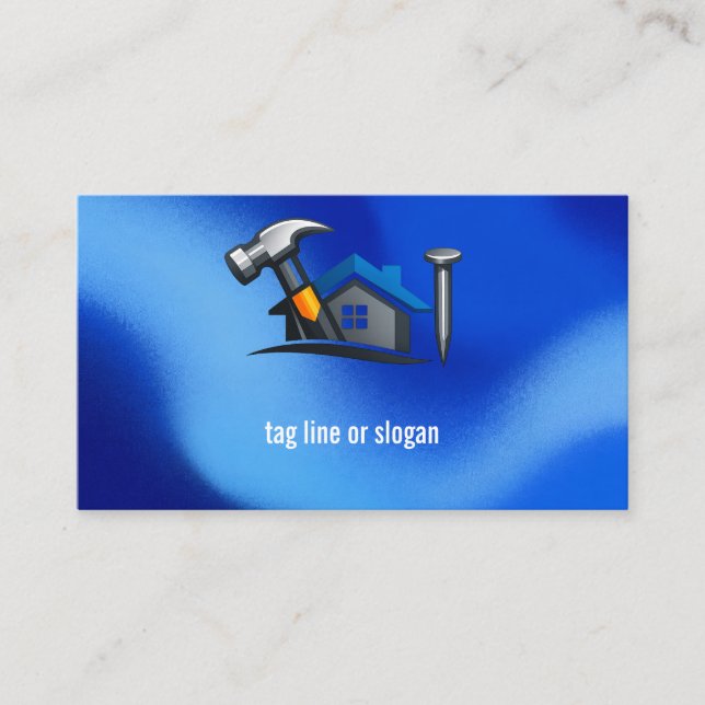 Carte de visite de construction Black Blue (Devant)