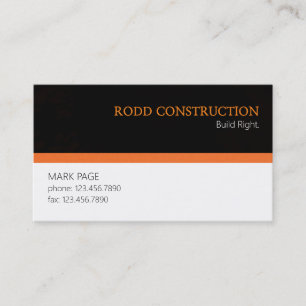 Carte de visite de construction de bâtiments profe